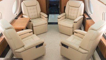 Konfigurasi kursi seperti ini mungkin untuk rapat di udara. Foto: Gulfstream