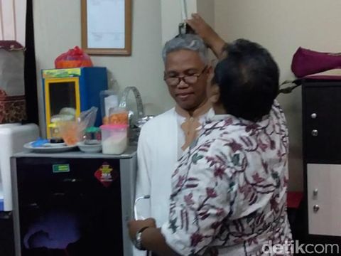 Suasana Pemberkasan Buni Yani di Kejari Depok