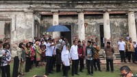 Pada Jumat (1/2/2019) Presiden Jokowi melakukan kunjungan kerja ke Ngawi Jawa Timur. Dia mampir ke Benteng Pendem, destinasi wisata sejarah di sana (Ray Jordan/detikcom)