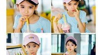 Saat minum milkshake pun Lauren masih pamer pose-pose seru seperti ini. Foto: Instagram laurenhannalunde