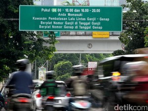 Durasi Bertambah, Ganjil-Genap Sore Hari Pukul 16.00-21.00 WIB