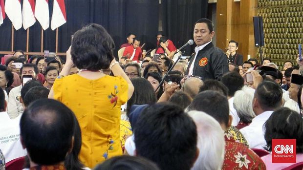 Wali Kota Semarang Hendrar Prihadi, Ketua Pantia silaturahmi Paguyuban Pengusaha Jawa Tengah (PPJT) dengan calon presiden nomor 01 Joko Widodo di Semarang Town Square, Sabtu (2/2).