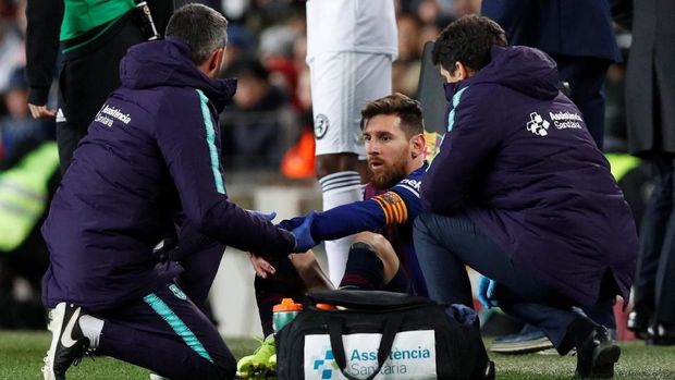 Lionel Messi mengalami cedera.