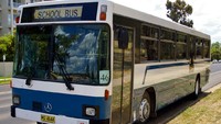 Tidak semua bus berwarna kuning, bus sekolah di Jerman ini bagaikan bus kota di AS. Istimewa/Dok. Wikimedia Commons.