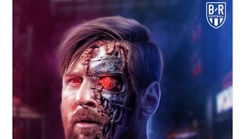 Berkat aksi gemilangnya mencetak dua gol untuk membantu Barcelona comeback dalam berimbang 2-2 lawan Valencia, Messi diibaratkan seperti cyborg saja. (Foto: Internet/Twitter)
