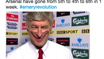 Arsene Wenger pun mungkin senang semenjak dia pergi, performa Arsenal tak juga membaik. Foto: istimewa