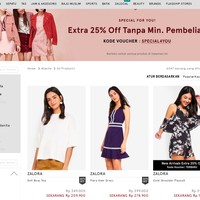 Anda yang mencari perlengkapan fashion atau kecantikan baru juga bisa mengunjungi Zalora. Sejumlah brand, seperti Zalora, Something Borrowed, Zalia, dan lainnya memberikan tambahan diskon 25% dengan kode voucher SPECIAL4YOU tanpa minimal pembelian. Adapun ekstra diskon 20% untuk koleksi terbaru dengan kode TERBARU. Foto: Zalora