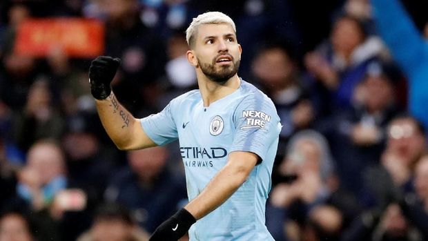 Sergio Aguero mencetak hattrick ke gawang Arsenal. (