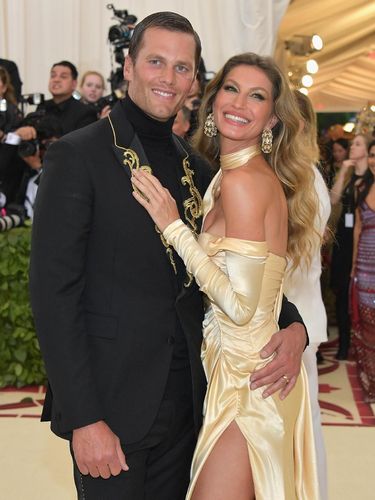 ATLANTA, GA - FEBRUARY 03:  Tom Brady #12 of the New England Patriots celebrates with his wife Gisele BÃ¼ndchen after the Super Bowl LIII against the Los Angeles Rams at Mercedes-Benz Stadium on February 3, 2019 in Atlanta, Georgia. The New England Patriots defeat the Los Angeles Rams 13-3.  (Photo by Kevin C. Cox/Getty Images)