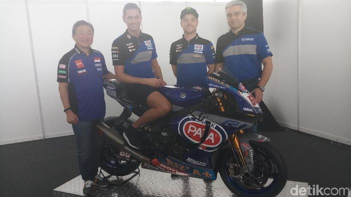TIm Pata Yamaha sambut World Superbike 2019. (Foto: Yanu Arifin/detikSport) TIm Pata Yamaha sambut World Superbike 2019. (Foto: Yanu Arifin/detikSport)