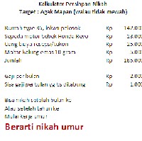 Jika seseorang telah bekerja di usia 25 tahun, maka untuk mempersiapkan pernikahan meskipun tidak mewah ternyata harus menunggu dirinya sampai berusia 40 tahun. Foto: Istimewa