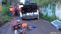 Akibat kejadian ini 10 orang luka ringan, 1 luka berat satu orang dan dua orang tewas. Sementara sopir bus melarikan diri.