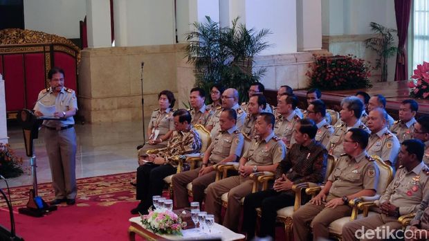 Menteri ATR/BPN Sofyan Djalil saat menyampaikan laporan