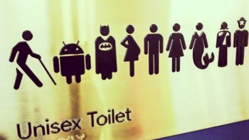 Tanda toilet yang lucu. (Foto: Instagram/lifeatgoogle)