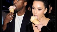 Kim dan Kanye punya camilan favorit yang sama. Mereka sama-sama menyukai es krim. Foto: Instagram Kim Kardashian  