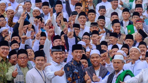 Presiden Jokowi bertemu para kiai-habaib se-Jabodetabek di Istana.