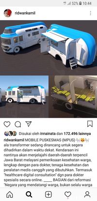 Ridwan Kamil Tengah Rancang Mobil Puskesmas untuk Layani Warga