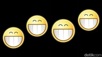 Sekarang perhatikan baik-baik empat wajah meringis di atas. Satu di antaranya tidak sama. Bisakah menemukannya? (Foto: detikHealth) 