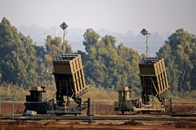 (FILES) This file photo taken on November 12, 2018 shows an Iron Dome defence system, designed to intercept and destroy incoming short-range rockets and artillery shells, in the southern Israeli town of Sderot. - The US Army said on February 6, 2019, it wants to purchase a limited number of Iron Dome short-range air defense systems, an interceptor technology developed by Israel with US support. (Photo by JACK GUEZ / AFP)