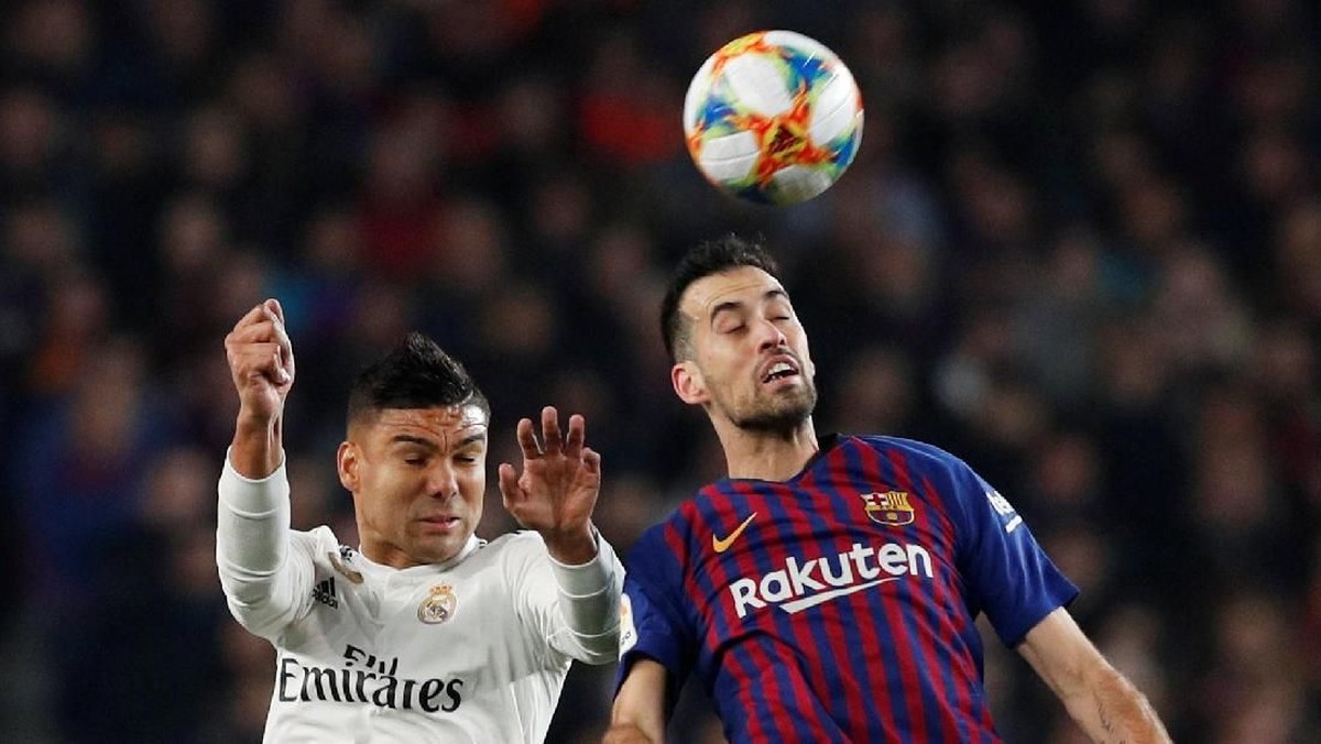 Barcelona vs Real Madrid di semifinal leg pertama Copa del Rey berimbang 1-1. Foto: Sergio Perez/Reuters