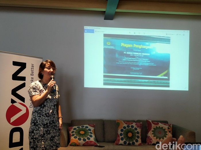Penjelasan petinggi Advan soal kabar pailit. Foto: Agus Tri Haryanto/inet Penjelasan petinggi Advan soal kabar pailit. Foto: Agus Tri Haryanto/inet