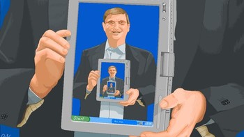 Bill Gates dalam Microsoft Paint. Foto: Pat Hines