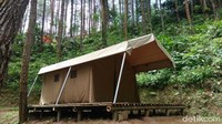 Glamping atau Glamorous Camping membuat para wisatawan tidak perlu repot menyiapkan peralatan memasak sendiri atau bingung saat akan ke kamar mandi (Rinto/detikTravel)