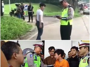 Senyum Bripka Oky Saat Adi Saputra Pembanting Motor Nangis dan Cium Tangan