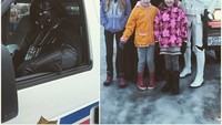 Polisi Islandia yang pakai kostum Darth Vader dan menghibur anak-anak (Instagram/logreglan)