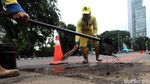 Jalan Berlubang di Thamrin Ditambal