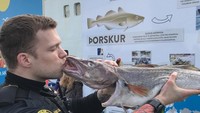 Kadang juga, tingkah polisi Islandia bikin netizen terhibur. Seperti foto ini, jarang-jarang bukan melihat polisi mencium ikan? (Instagram/logreglan)