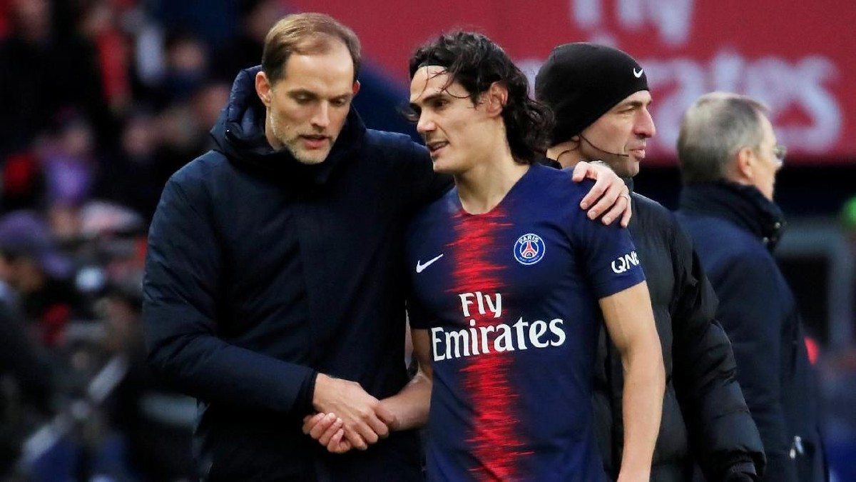 Thomas Tuchel senang Edinson Cavani tak jadi tinggalkan PSG (Gonzalo Fuentes/Reuters)