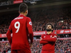 Gol ke-17 Mohamed Salah di Premier League musim ini sekaligus gol ke-20 Salah bersama Liverpool di seluruh kompetisi. Dia jadi pemain setelah Luis Suarez yang mampu membukukan 20 gol dua musim beruntun. One hit wonder kah? (Phil Noble/Reuters)