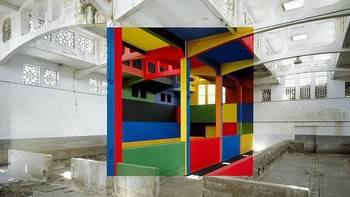 Adalah Georges Rousse, sosok di balik karya seni geometris ini. Foto: Georges Rousse