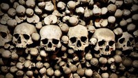 Gereja Santa Maria di Wamba, Spanyol memiliki ruangan kecil berisi 3.000 tengkorak dan tulang manusia. Gereja ini jadi cagar budaya dan punya ruangan bernama Wamba Ossuary, yang artinya kuburan. (Thinkstock)