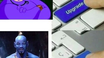 Setelah diupgrade jadi karakter nyata, penampilan Genie malah jadi buruk. Foto: istimewa