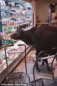 Waduh! Supermarket Ini Dipenuhi Oleh Sapi yang Kelaparan