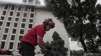 Hingga halaman masjid juga ikut dibersihkan.