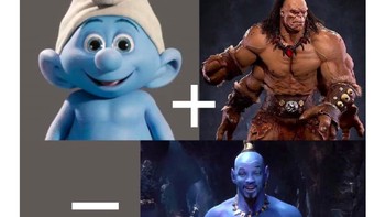Smurf dipadukan dengan monster, jadilah Genie ala Will Smith. Foto: istimewa