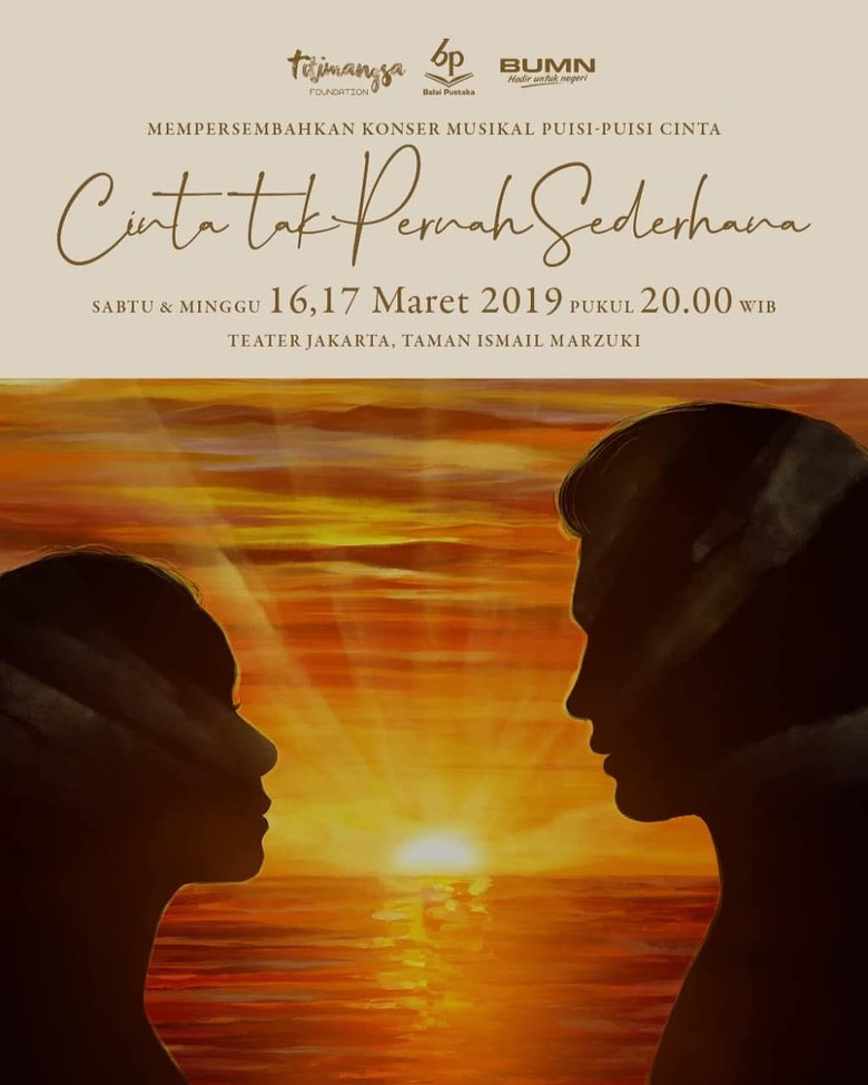 Deretan Artis Tanah Air Bakal Terlibat di Konser Musikal Puisi-puisi Cinta Deretan Artis Tanah Air Bakal Terlibat di Konser Musikal Puisi-puisi Cinta