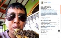 Waduh! Pria Ini Lahap Madu dari Sarang yang Masih Banyak Lebahnya 