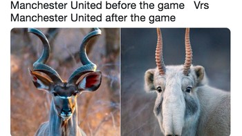 Banyak meme MU before dan after seperti ini. Foto: istimewa