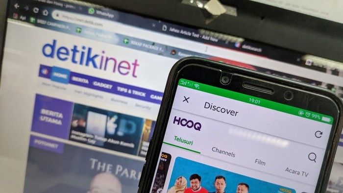 Ilustrasi Hooq di aplikasi Grab/Foto: Moch Prima Fauzi/detikcom Ilustrasi Hooq di aplikasi Grab/Foto: Moch Prima Fauzi/detikcom