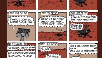 Opportunity awalnya hanya ingin beroperasi sesuai rencana, namun malah menjelajah di Mars selama 15 tahun. Foto: Twitter