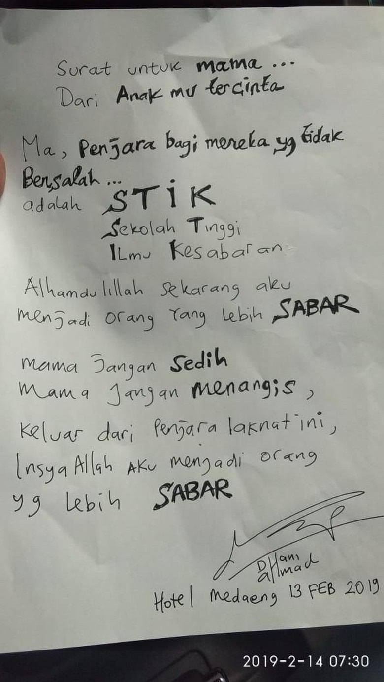 Mulan Yakin Janji Allah, Baca Surat Untuk Mama dari Ahmad Dhani