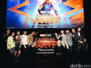 Tatjana Saphira hingga Baim Wong Panaskan Red Carpet Captain Marvel