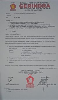 Bantah Sebar Pamflet, Gerindra Minta Kader Salat Bareng Prabowo di Semarang