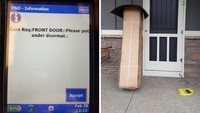 Instruksi: tolong taruh paket di bawah keset. Baiklah. Istimewa/Boredpanda.