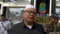 Wakil Ketua Pimpinan Pusat GP Ansor, Hadi Musa Said turut hadir dalam aksi yang dilaksanakan pada Jumat siang tersebut. Luthfiana Awaluddin/Dok. Detikcom.