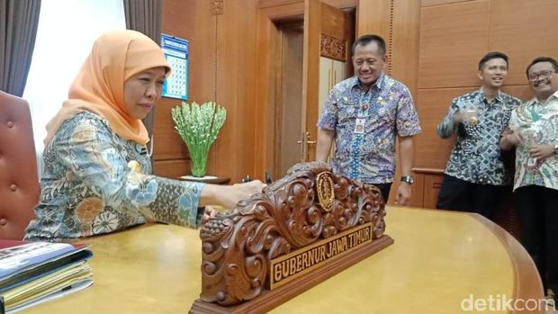 Masuk Kantor Baru, Khofifah Ingin Ada Operation Room Terkoneksi BNPB